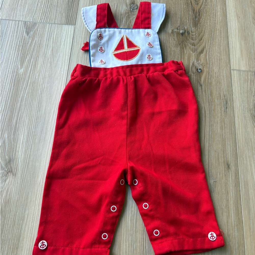 Healthtex Red and Blue Kids Sail Overalls